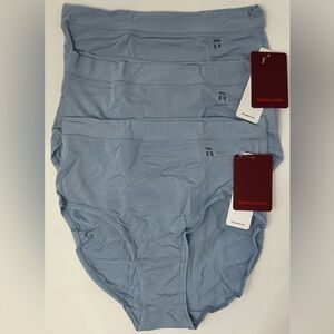 Tommy John Second Skin Self Waistband High Rise Brief Dusty Blue Small. 3 Pair.